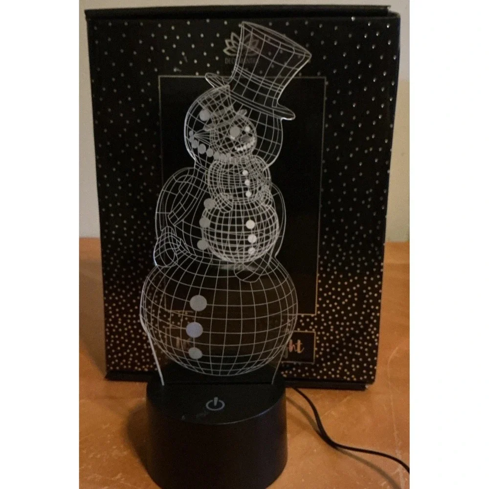 Decomantra USB Christmas Snowman Light, Seven Color Battery Or USB Power, Tested